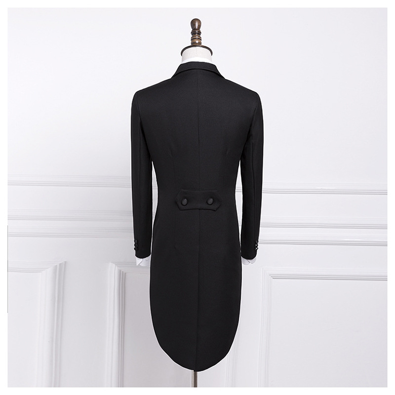 2020 Handsome Mens Designer Suits Appliqued Tailcoat Long Coat 2-Pieces Gentleman Double Breasted Groom Custom Made Best Man Business Suits
