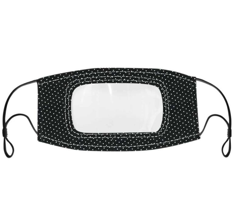 Visible Mouth Face mask with clear window over mouth for lip reading deaf friendl anti dust reusable washable covers Wired