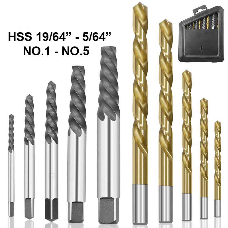10 in 1 Steel Damaged Broken Screws Extractor Drill Bits Removal Tool Damaged Bolts Screws Remover Speed Out Screw Drivers
10 in 1 Steel Damaged Broken Screws Extractor Drill Bits Removal Tool Damaged Bolts Screws Remover Speed Out Screw Drivers