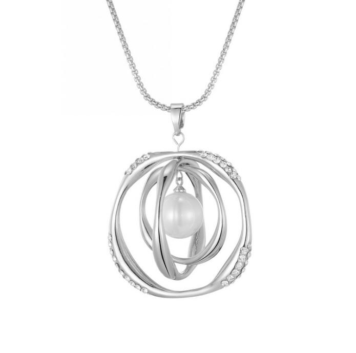New simple ring necklace Korean men and women couples personality fashion trendy hip hop titanium steel pendant WY1460