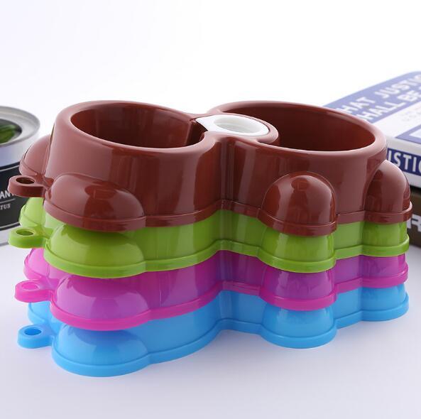 Pet Products Plastic Pet Bowl Environmental Protection Non-toxic Dog Drinking Double Bowl Tableware Pet Feeding Tool CCA9652