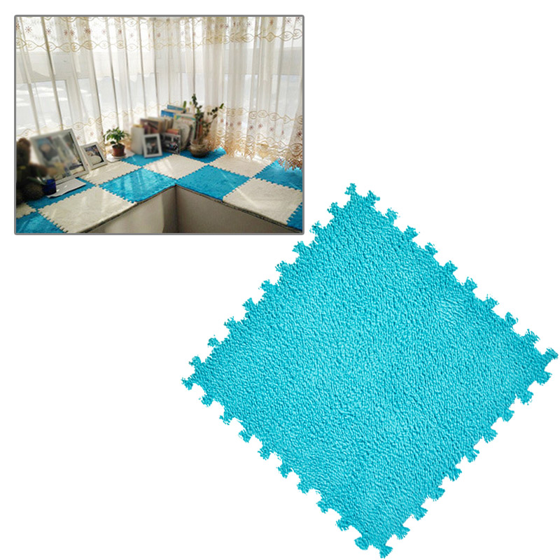 Junejour 1pcs EVA Kids Room Foam Suede Carpet Carpets Patchwork Rug Kids Foam Puzzle Mat Long Fluff Baby For Living Room