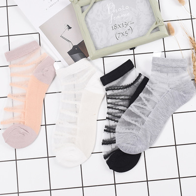 4 pairs / spring and summer sexy glass stockings thin transparent female stockings lace socks stripe socks, N313
4 pairs / spring and summer sexy glass stockings thin transparent female stockings lace socks stripe socks, N313
