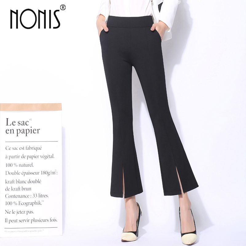 Nonis New Spring Women Fashion Flared Pants Side Slit Split Calf Length Elastic Waist Fabric solid Female Pants Size 2020, White
Nonis New Spring Women Fashion Flared Pants Side Slit Split Calf Length Elastic Waist Fabric solid Female Pants Size 2020, White