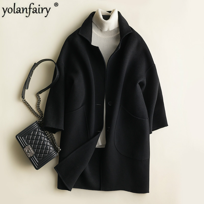 Double-sided 100% Wool Coat Female Jacket Black Oversized Long Coat Korean Womens Coats Overcoat Manteau Femme SNJ1788 KJ4057, Green
Double-sided 100% Wool Coat Female Jacket Black Oversized Long Coat Korean Womens Coats Overcoat Manteau Femme SNJ1788 KJ4057, Green