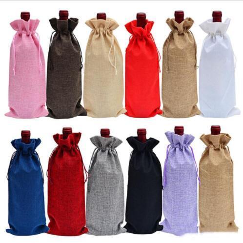 Jute Wine Bottle Covers Wine Bottle Bags Drawstring Packaging Gift Bags Rustic Hessian Christmas Wedding Dinner Table Decorations
Jute Wine Bottle Covers Wine Bottle Bags Drawstring Packaging Gift Bags Rustic Hessian Christmas Wedding Dinner Table Decorations