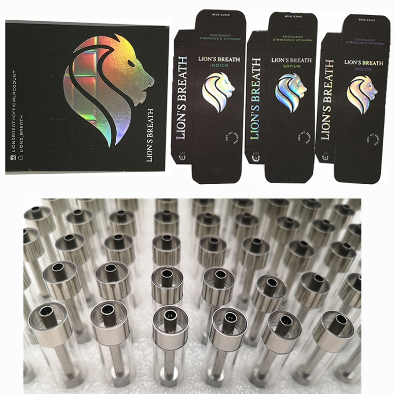 Lion Breath Vape Carts Electronic Atomizers Empty Vape Pen Cartridges 0.8ml 1.0ml Capacity Press on Tips Thick Oil Hole Vapes
Lion Breath Vape Carts Electronic Atomizers Empty Vape Pen Cartridges 0.8ml 1.0ml Capacity Press on Tips Thick Oil Hole Vapes
