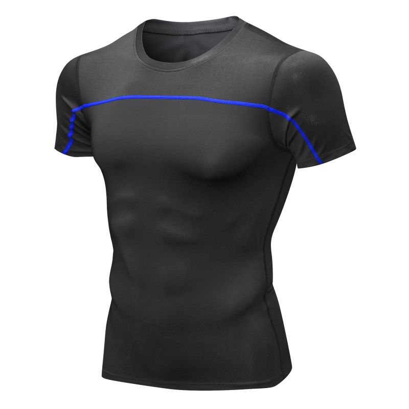 Men Shirt Casual Short Sleeve Quick-drying Breathable Bottoming Round Collar T-shirt Running Fitness Exercise Sports Tops, Blue
Men Shirt Casual Short Sleeve Quick-drying Breathable Bottoming Round Collar T-shirt Running Fitness Exercise Sports Tops, Blue