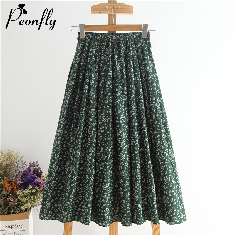 PEONFLY Vintage Floral Print Pleated Midi Skirts Women Elastic High Waist Mid Calf Skirts Summer 2020 Elegant Ladies, Black
PEONFLY Vintage Floral Print Pleated Midi Skirts Women Elastic High Waist Mid Calf Skirts Summer 2020 Elegant Ladies, Black