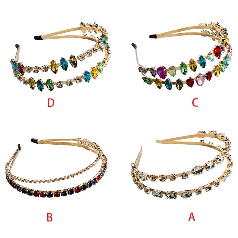 Korean Double Row Thin Hair Hoop Female Glitter Faux Crystal Full Jewelry Metal Bandana Multicolored Rhinestone Headwear
Korean Double Row Thin Hair Hoop Female Glitter Faux Crystal Full Jewelry Metal Bandana Multicolored Rhinestone Headwear