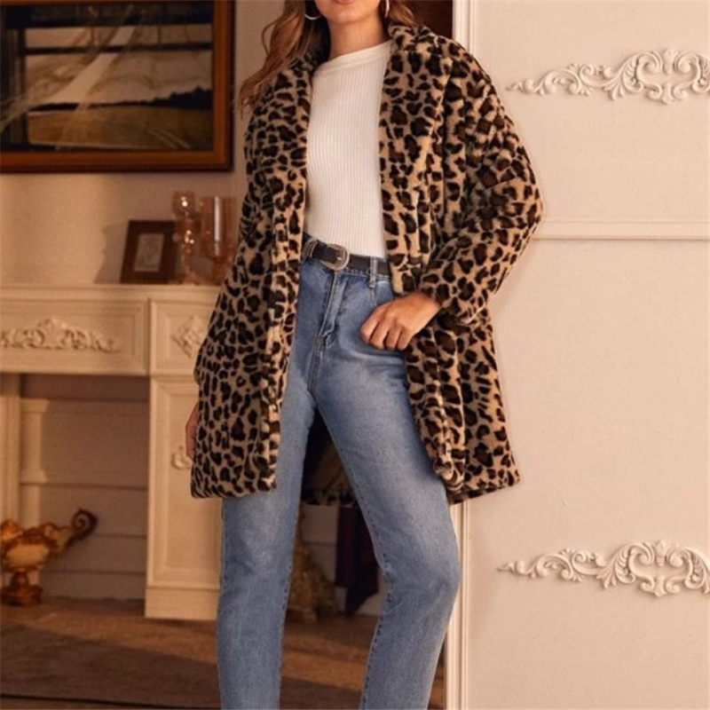 2020 New Autumn And Winter Woolen coat Women Fashion Long section Flocking Cardigan Leopard print Garb Ladies Tops High Quality, Brown
2020 New Autumn And Winter Woolen coat Women Fashion Long section Flocking Cardigan Leopard print Garb Ladies Tops High Quality, Brown