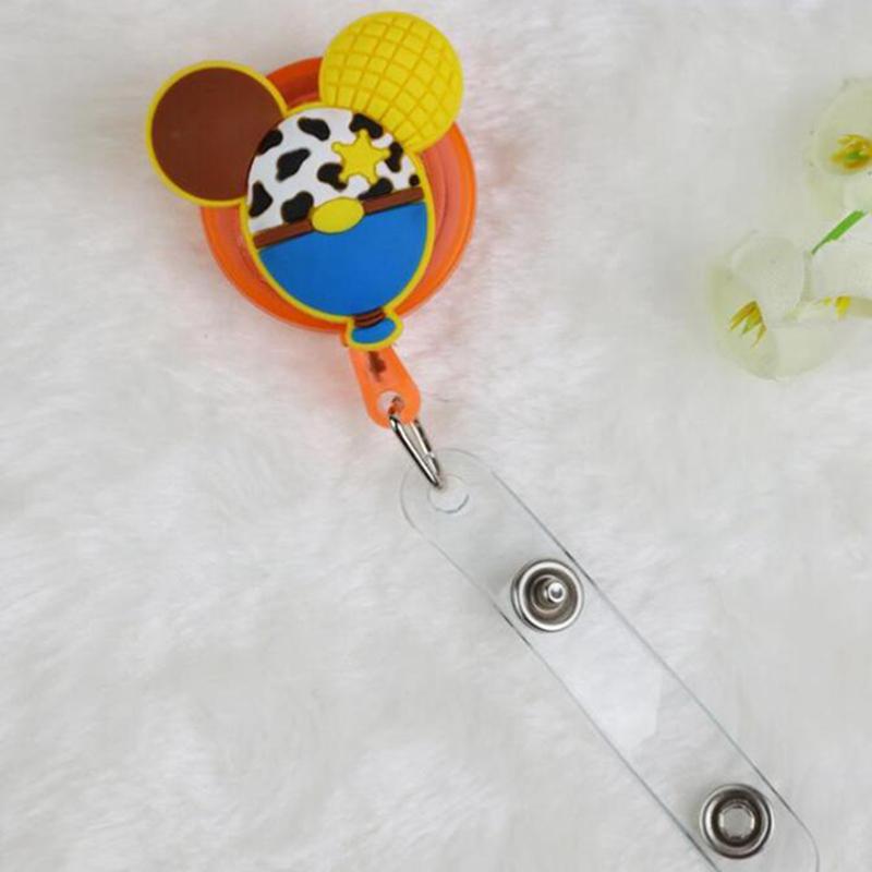 Retractable Badge Reel Pull Buckle ID Card Badge Holder Cute Cartoon Silicone Reels Belt Clip Anti-Lost Clip 120pcs IIA100