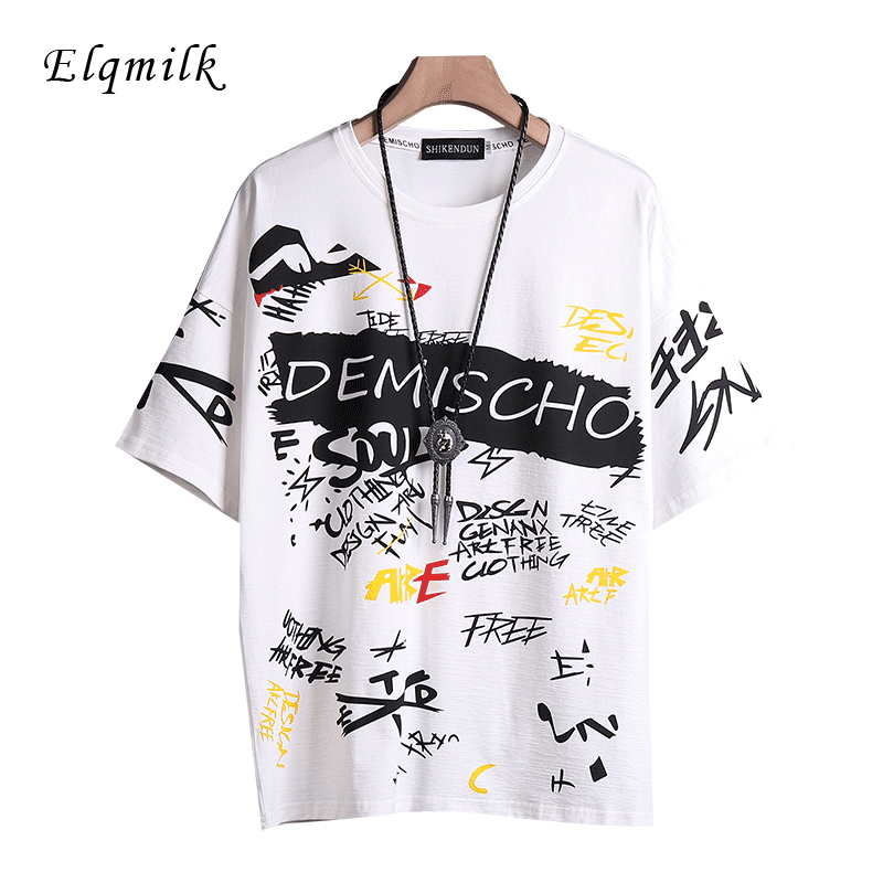 Summer Japanese Hip-hop Fashion Brand Graffiti Short Sleeve Men's Original Style Summer Youth Student T-shirt Korean Style Loose, Black
Summer Japanese Hip-hop Fashion Brand Graffiti Short Sleeve Men's Original Style Summer Youth Student T-shirt Korean Style Loose, Black