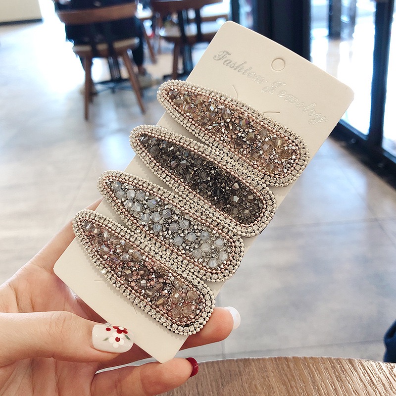 Crystal Hair Clips Women Headdress Hairpin Shine Water Drop Diamond BB Clip Pretty Design Side Grips Wholesale