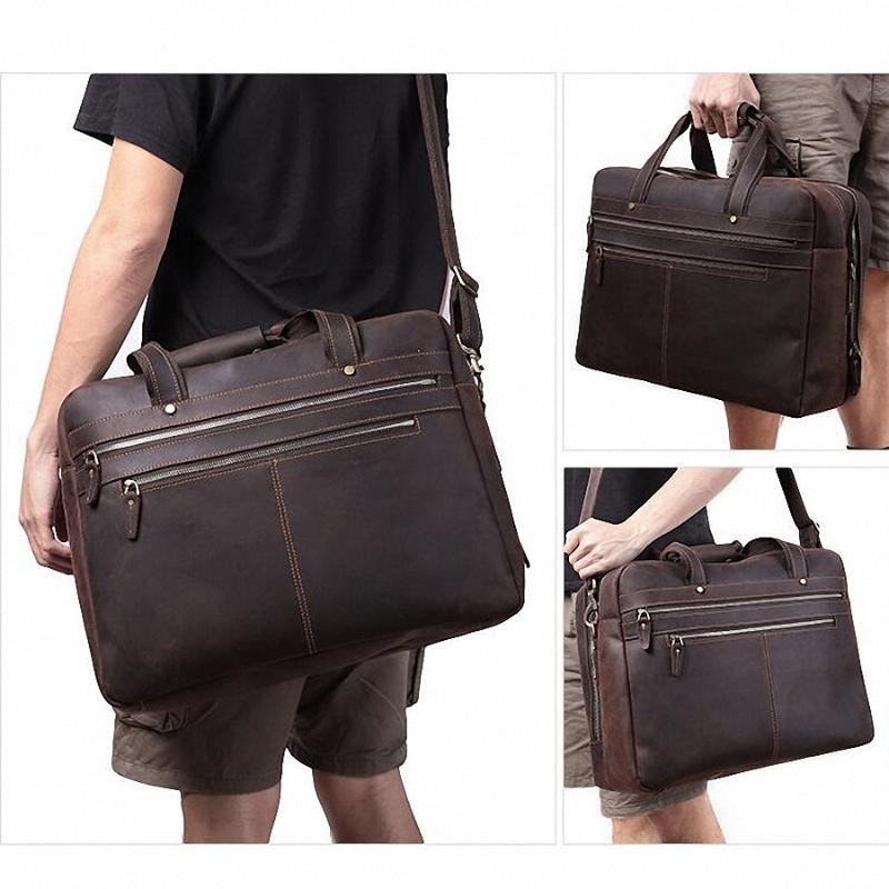 2020 Vintage Mens Genuine Leather Briefcase Crazy Horse Genuine Leather Messenger Male 17inch Laptop Bag Men Business Travel Bag, Brown
2020 Vintage Mens Genuine Leather Briefcase Crazy Horse Genuine Leather Messenger Male 17inch Laptop Bag Men Business Travel Bag, Brown