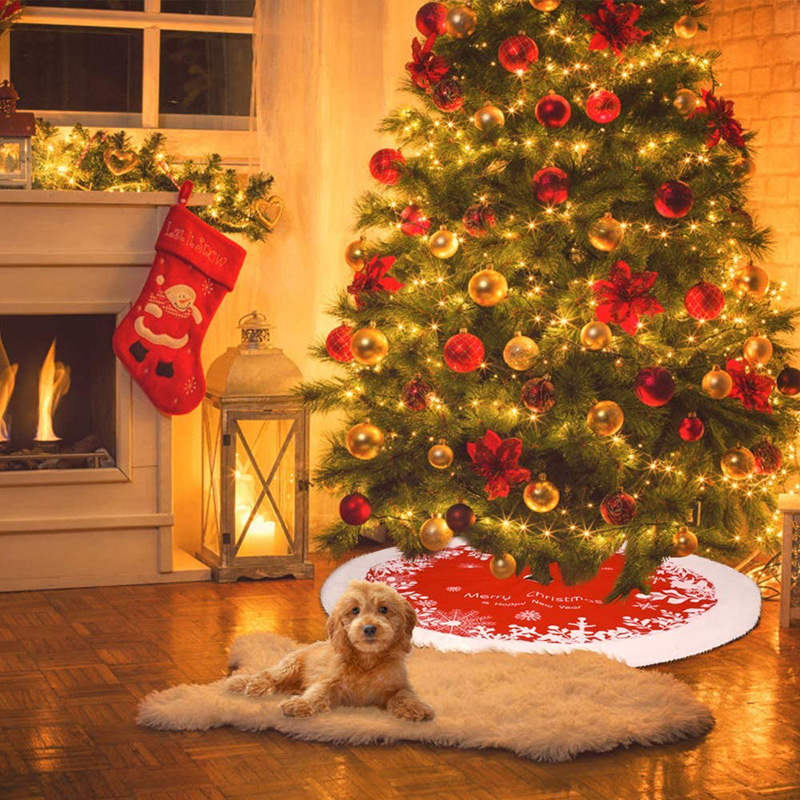Red Christmas Tree Skirt Flannel Embroidered Snowflake Christmas Tree Decorations New Year Home Decoration Tool 122cm
Red Christmas Tree Skirt Flannel Embroidered Snowflake Christmas Tree Decorations New Year Home Decoration Tool 122cm