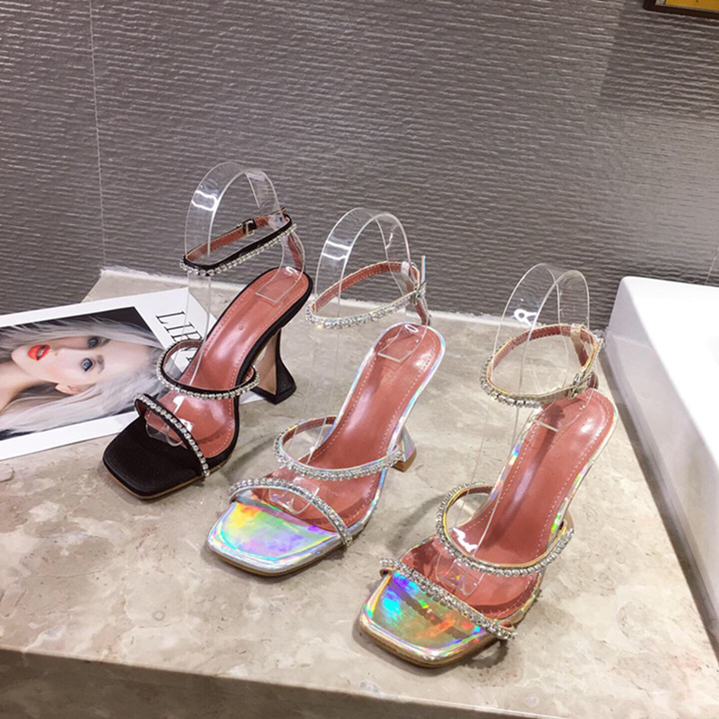 Women rhinestone sandals leather PU summer shoes panelled spool heel sexy & club buckles Block high heels Gold silver wedding shoes 0196, Black
Women rhinestone sandals leather PU summer shoes panelled spool heel sexy & club buckles Block high heels Gold silver wedding shoes 0196, Black