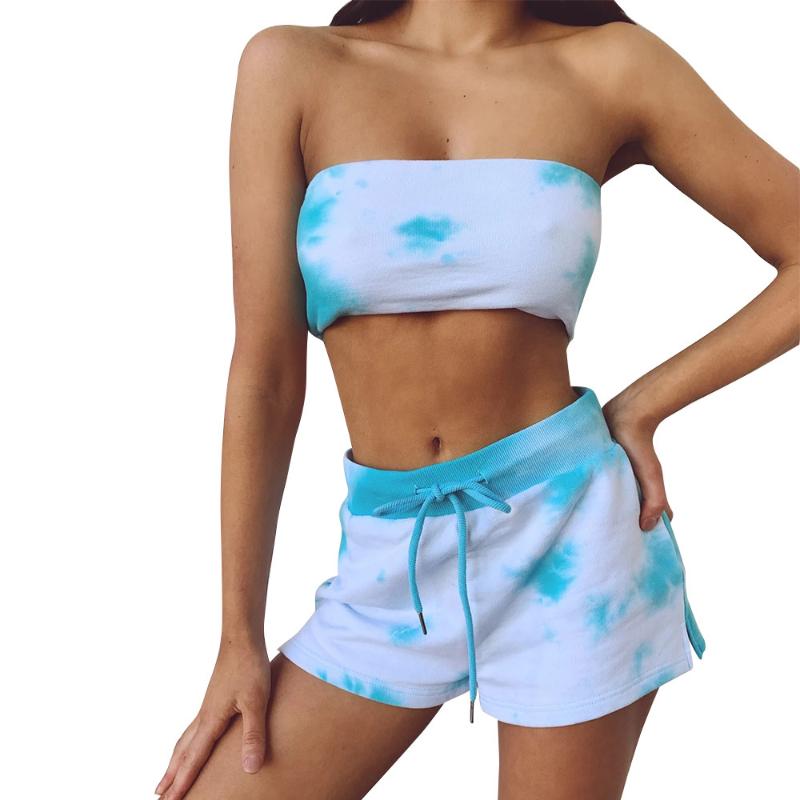 Women Tie-dye Outfits 2020 Sexy Off Shoulder Top Drawstring Shorts Casual Ladies Clothes Set Summer Clothing Two Piece Outfits, As photo shows
Women Tie-dye Outfits 2020 Sexy Off Shoulder Top Drawstring Shorts Casual Ladies Clothes Set Summer Clothing Two Piece Outfits, As photo shows