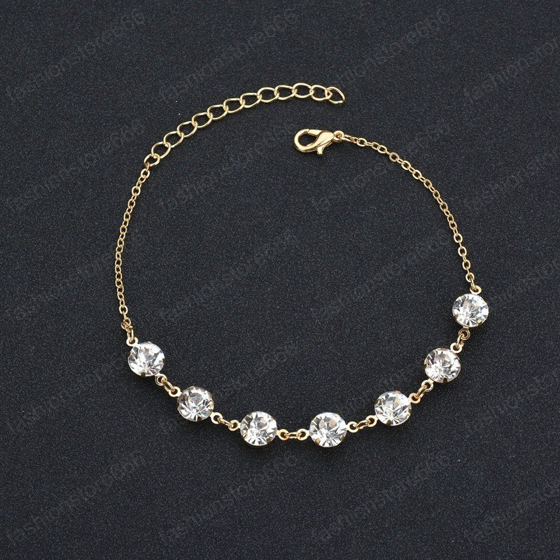 Fashion Rhinestone Anklets For Women Summer Beach Barefoot Jewelry Bohimia Crystal Ankle Bracelet Female Ankle