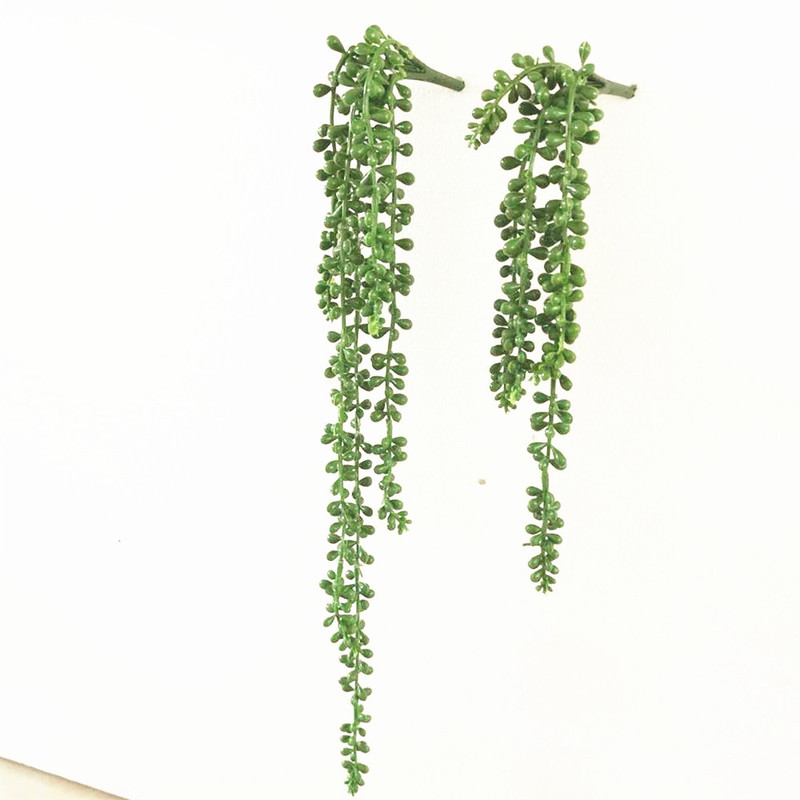 Decorative Flowers & Wreaths Artificial Senecio Radicans Succulents Plastic Green Plant Fake Floral Garden Home Office Decoration Greenery P