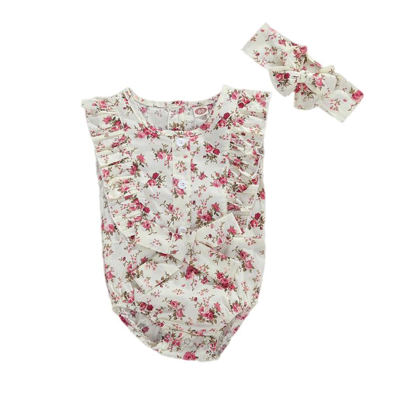 2Pcs Baby Girls Outfit Sweet Style Summer Sleeveless Round Collar Floral Printing Romper + Bow, As pic
2Pcs Baby Girls Outfit Sweet Style Summer Sleeveless Round Collar Floral Printing Romper + Bow, As pic