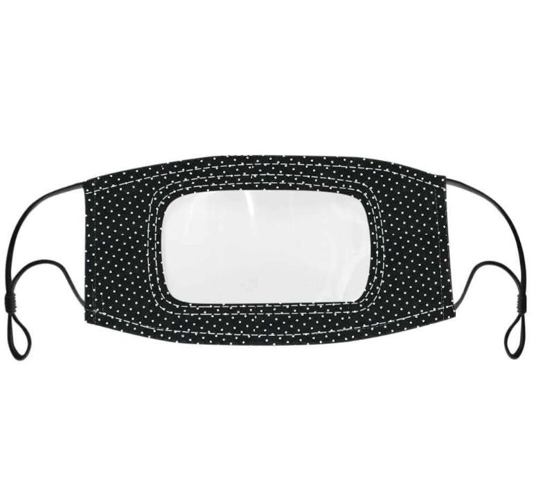Visible Mouth Face mask with clear window over mouth for lip reading deaf friendl anti dust reusable washable covers Wired