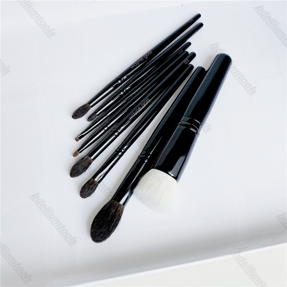 Wayne(Goss) Makeup Brushes Set - The Collection 8-Pcs Foundation Powder Eye Shadow Cosmetics Tools 01/02/03/04/05/06/07/08