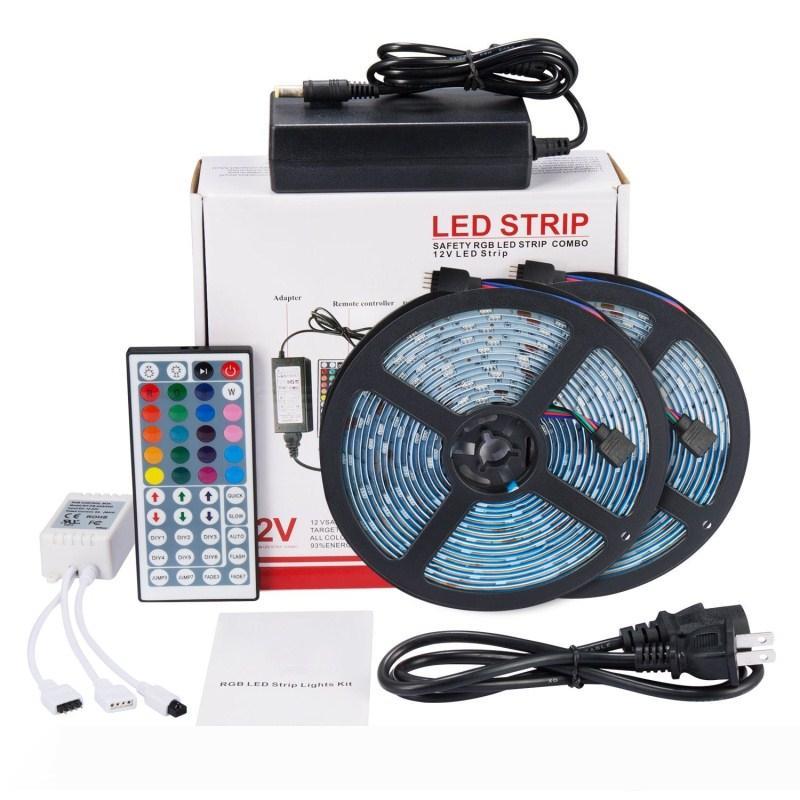 Led Strip Lights Kit SMD 5050 32.8 Ft (10M) 300leds RGB with 44key IR Controller and 12V5A Power Supply for TV Backlighting Kitchen Cabinet
Led Strip Lights Kit SMD 5050 32.8 Ft (10M) 300leds RGB with 44key IR Controller and 12V5A Power Supply for TV Backlighting Kitchen Cabinet