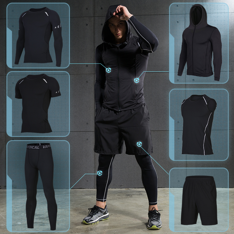 New Hot Men' Compression Sportswear Suits Gym Tights Training Clothes Workout Jogging Sports Set Running Tracksuit Quick Dry, 1 piece black coat
New Hot Men' Compression Sportswear Suits Gym Tights Training Clothes Workout Jogging Sports Set Running Tracksuit Quick Dry, 1 piece black coat