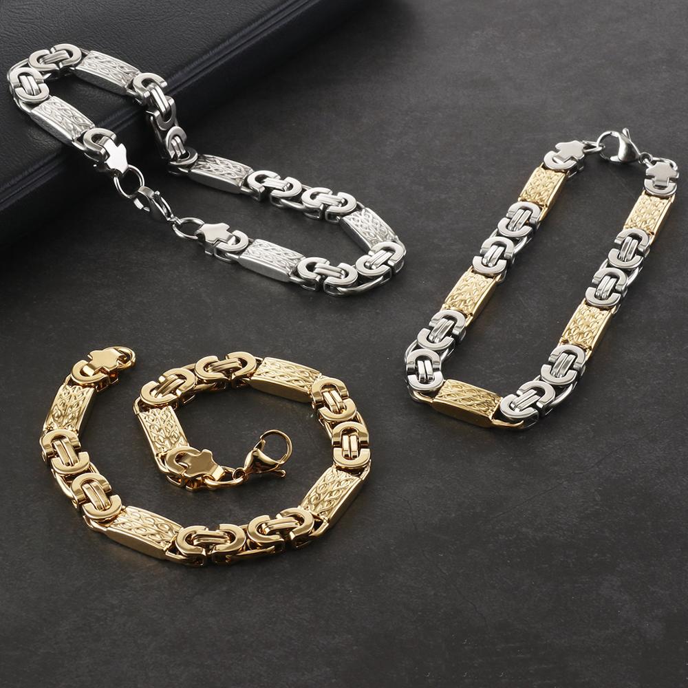 Male Cool Strong Bracelet Gold Silver Color Stainless Steel Bracelets for Men Boys Byzantine Link Chains Hip Hop Punk Jewelry Wholesale
Male Cool Strong Bracelet Gold Silver Color Stainless Steel Bracelets for Men Boys Byzantine Link Chains Hip Hop Punk Jewelry Wholesale