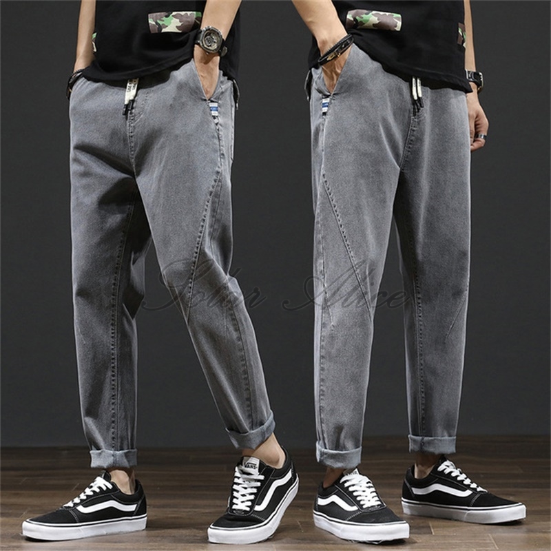 Free shipping 2020 men's four seasons new elastic waist tether jeans youth stitching casual pants, Blue
Free shipping 2020 men's four seasons new elastic waist tether jeans youth stitching casual pants, Blue