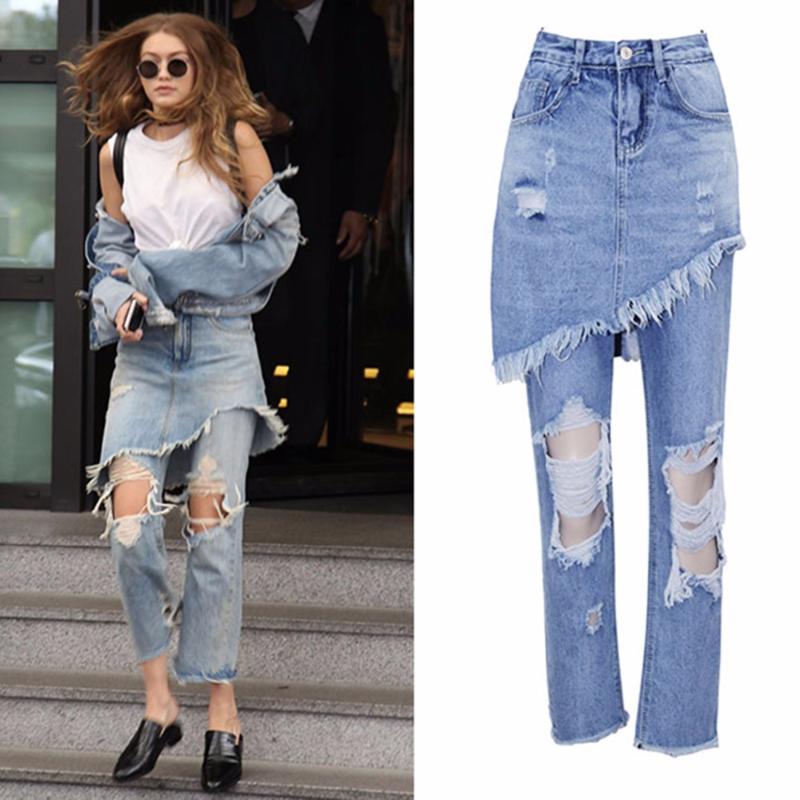 New 2020 Sexy Hole Blue Jeans Women Vintage High Waist Ripped Jeans For Women Fake 2 Pieces Denim Boyfriend Pants Plus Size xxl
New 2020 Sexy Hole Blue Jeans Women Vintage High Waist Ripped Jeans For Women Fake 2 Pieces Denim Boyfriend Pants Plus Size xxl