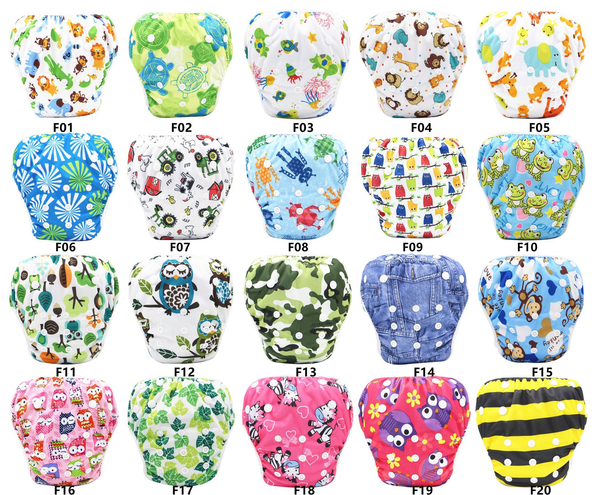 0-3Y Baby Leakproof Swim Diaper Adjustable Pool Pant Cloth Diaper Baby Reusable And Washable Pool Diaper 40 Color M051A