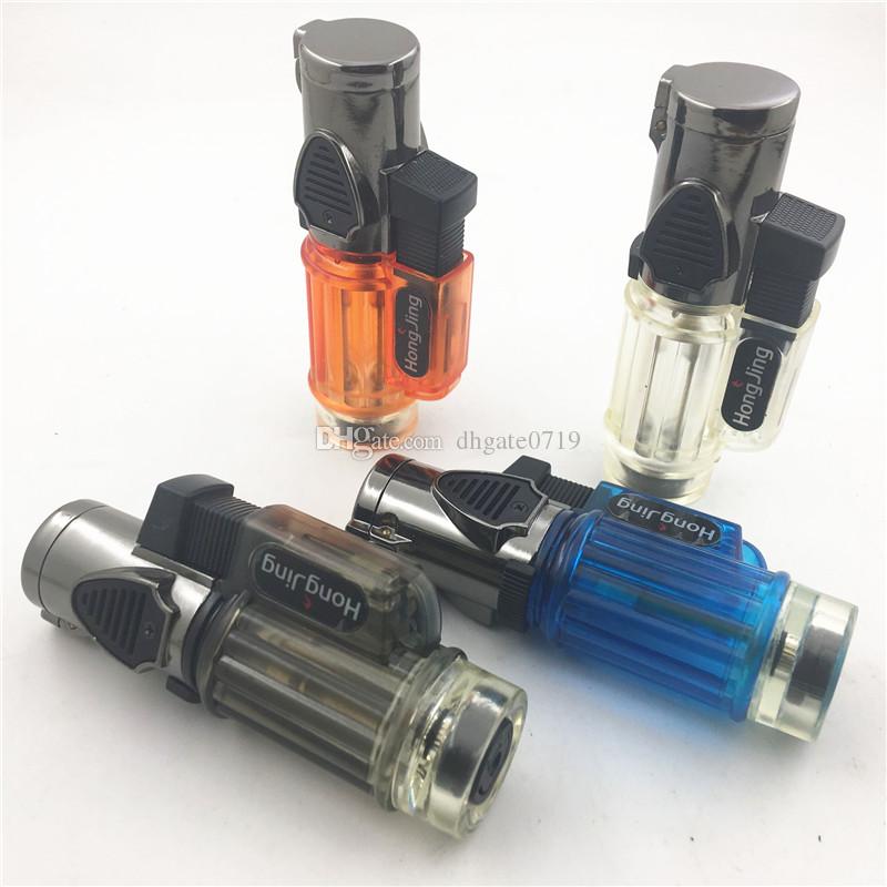 Acrylic Cigar Lighter Three Nozzle Jet Strong Flame Torch Metal Spray Gun Butane Refillable Gas Lighter ignition Tool No Gas
Acrylic Cigar Lighter Three Nozzle Jet Strong Flame Torch Metal Spray Gun Butane Refillable Gas Lighter ignition Tool No Gas