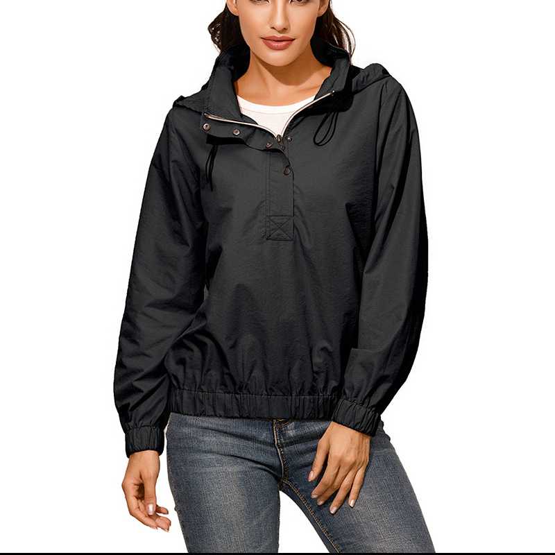 Women Coat Loose Waterproof Tops Drawstring Hooded Long Sleeve Hoodie Sweatshirts Zip Up Crop Casual Jacket Zipper Coat Outwear, Black
Women Coat Loose Waterproof Tops Drawstring Hooded Long Sleeve Hoodie Sweatshirts Zip Up Crop Casual Jacket Zipper Coat Outwear, Black