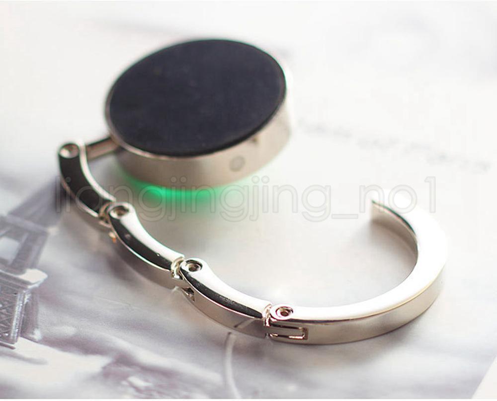 Metal Foldable Bag Purse Hooks Handbag Hanger Handbag Holder Shell Folding colorful Table hanging Hook