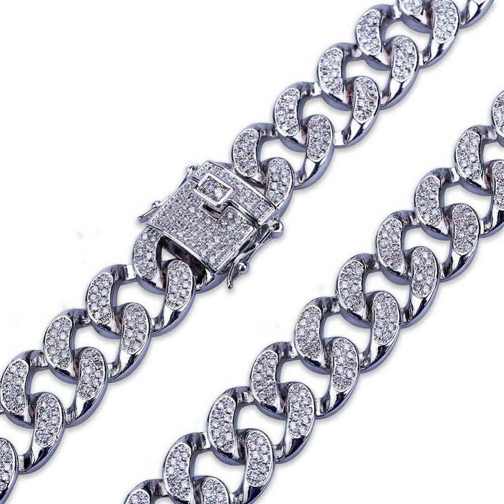 TOPGRILLZ Hip Hop Rock Jewelry Gold Color Plated Cuban Chain Micro Pave CZ Stones Bracelet 8 Inch Length Beacelets For Men CX200724