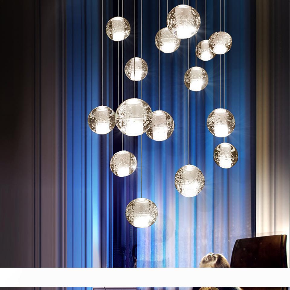 Modern Crystal Glass Ball LED Pendant Lights Fixtures Multiple Staircase Lamps Bar Hanging Lamp For Hotel Villa Duplex Apartment
Modern Crystal Glass Ball LED Pendant Lights Fixtures Multiple Staircase Lamps Bar Hanging Lamp For Hotel Villa Duplex Apartment