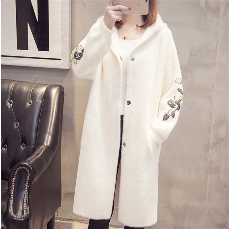 Women Long Outwear Faux Fur Autumn Winter Hooded Coat Embroidered Warm Single Breasted Thick Women Sweater Cardigan Jacket 2020, White
Women Long Outwear Faux Fur Autumn Winter Hooded Coat Embroidered Warm Single Breasted Thick Women Sweater Cardigan Jacket 2020, White
