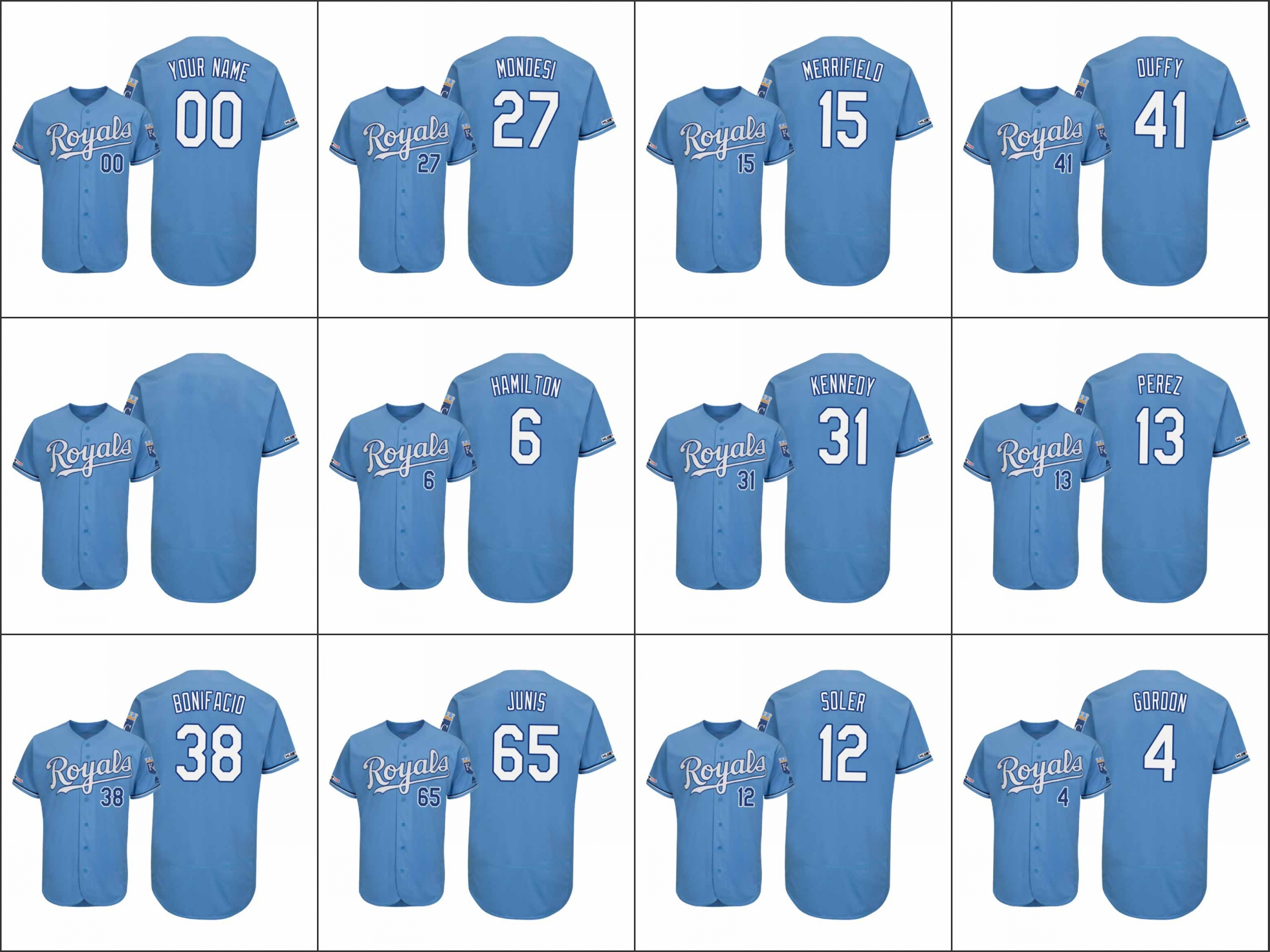 Kansas City Royals Men #4 Alex Gordon 13 Salvador Perez 6 Billy Hamilton Women Youth 150th Anniversary Flex Base Custom Jersey, Black
Kansas City Royals Men #4 Alex Gordon 13 Salvador Perez 6 Billy Hamilton Women Youth 150th Anniversary Flex Base Custom Jersey, Black