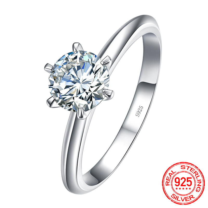 925 Sterling Silver Ring Clear Six claw 1ct Cubic Zirconia Fashion Wedding Engagement Classic Jewelry For Women R017, Slivery;golden
925 Sterling Silver Ring Clear Six claw 1ct Cubic Zirconia Fashion Wedding Engagement Classic Jewelry For Women R017, Slivery;golden