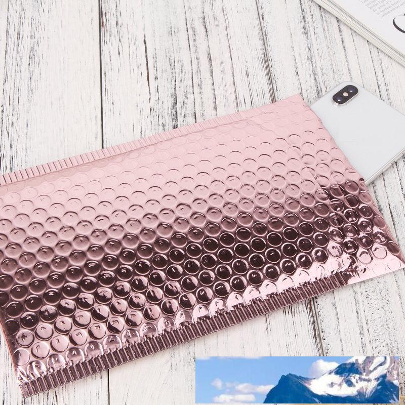 Rose Gold Bubble Envelope Package Bag Rose Gold Foil Shockproof Bubble Mailer Gift Packaging Wedding Favor Bag Multisize