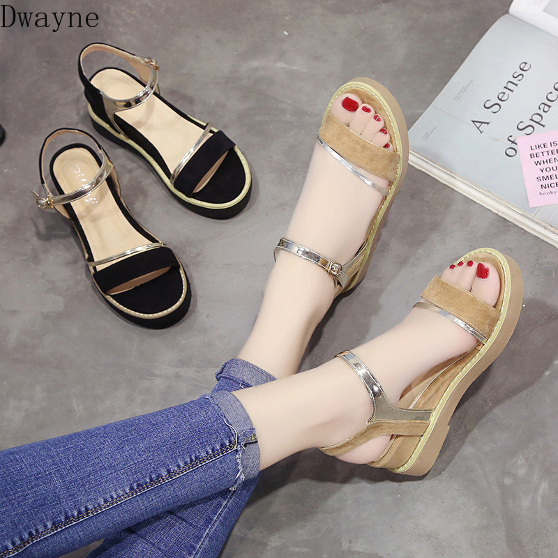 Wedge sandals female wedge with 2020 new wild Korean version of Harajuku style platform shoes, Gold
Wedge sandals female wedge with 2020 new wild Korean version of Harajuku style platform shoes, Gold