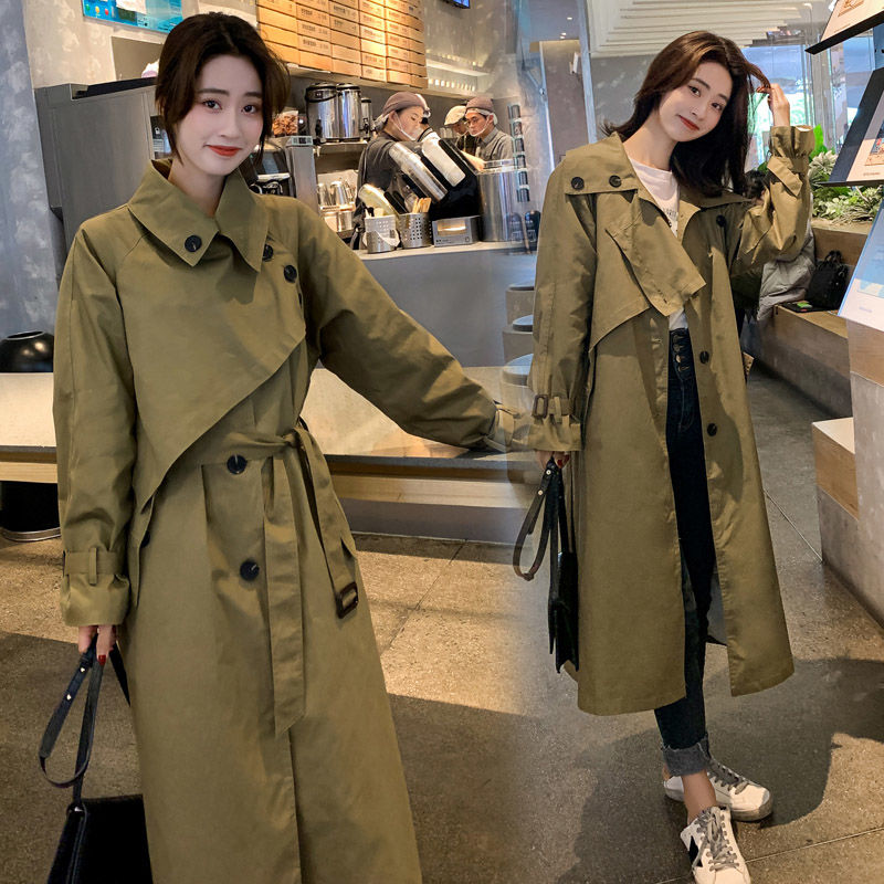 2020 Spring Female Trench Coat High Street Women Clothes Loose Outerwear Woman Worker Streetwear Long Windbreaker with Belt J258, Army green
2020 Spring Female Trench Coat High Street Women Clothes Loose Outerwear Woman Worker Streetwear Long Windbreaker with Belt J258, Army green