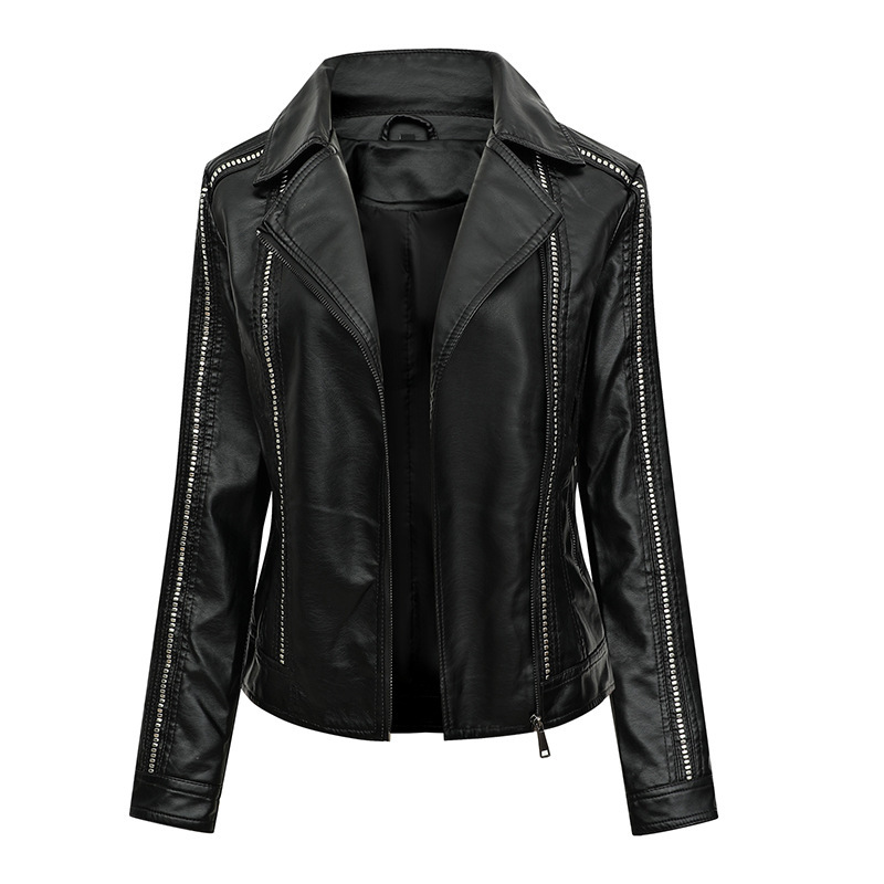 Autumn and winter new loose PU faux leather jacket ladies classic black Moto Biker jacket Lady Basic Coat Plus Size Outerwear, Khaki-1
Autumn and winter new loose PU faux leather jacket ladies classic black Moto Biker jacket Lady Basic Coat Plus Size Outerwear, Khaki-1