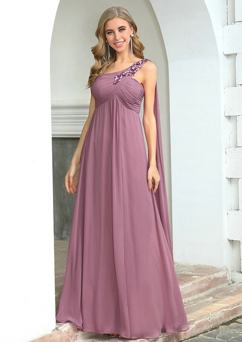 Dusty Pink Bridesmaid Dresses For Women For Weddings Ever Pretty Elegant A Line Appliques Chiffon Wedding Party Dress