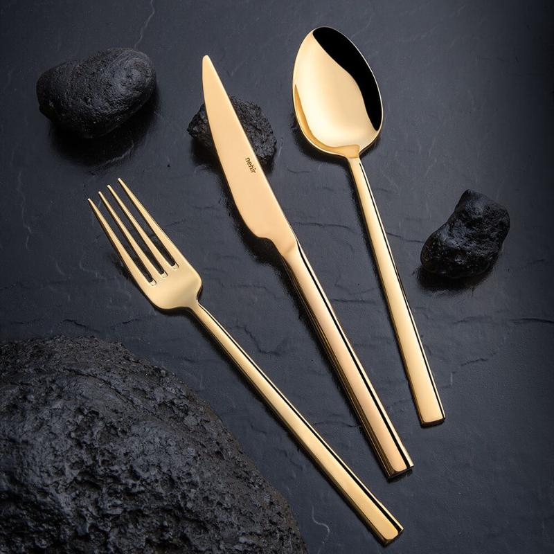 TITANIUM DALYAN GOLD 36-PIECE CUTLERY SET Stainless Steel Western Tableware Classic Dinner Set Restaurant Dining Nehir
TITANIUM DALYAN GOLD 36-PIECE CUTLERY SET Stainless Steel Western Tableware Classic Dinner Set Restaurant Dining Nehir