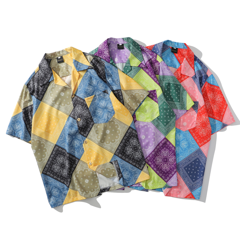 New Hip Hop colorful Cashew Flowers Print Color Block Patchwork Beach Aloha Hawaiian Shirts Streetwear Summer Short Sleeve Shirt, Red
New Hip Hop colorful Cashew Flowers Print Color Block Patchwork Beach Aloha Hawaiian Shirts Streetwear Summer Short Sleeve Shirt, Red