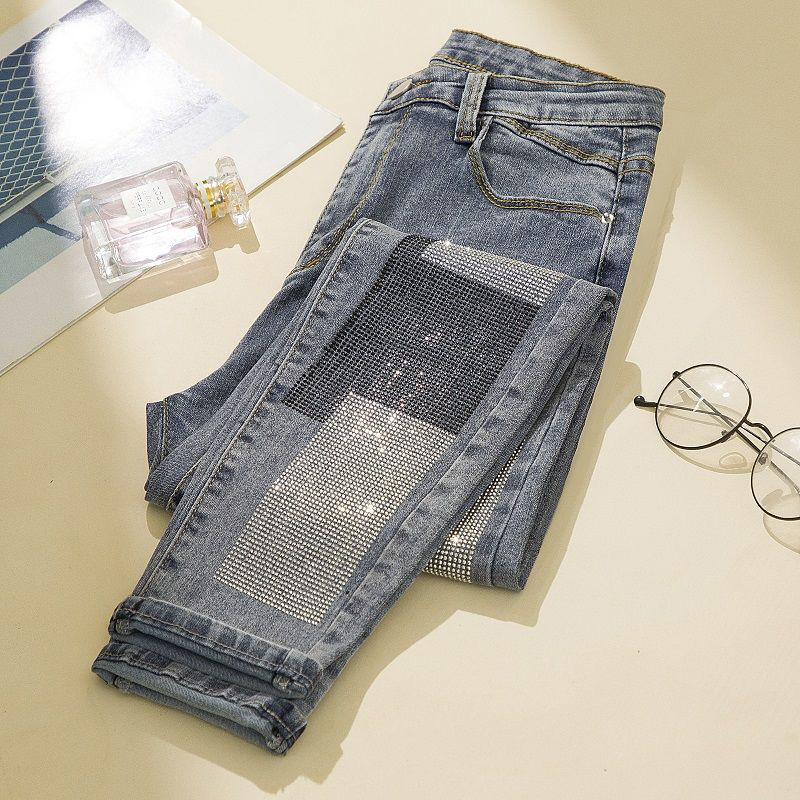 New style fashion plus size women's harem jeans sequin diamond patchwork pants large size -4XL, As photo
New style fashion plus size women's harem jeans sequin diamond patchwork pants large size -4XL, As photo