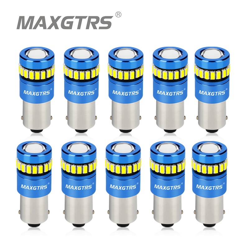 

10x High Power Canbus Error Free BA9S T4W BAX9S H6W BAY9S H21W LED Reverse Parking Side Light License Plate Lights White, As pic
